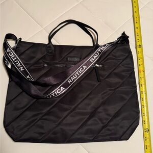 Nautica Black Nylon Quilted Bag